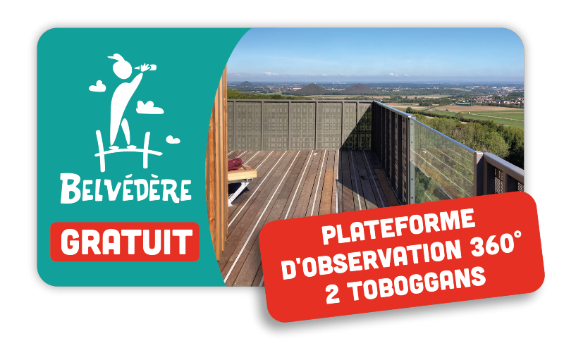 Belvédère, Gratuit, Plateforme d'Observation 360 Degrés, 2 Toboggans